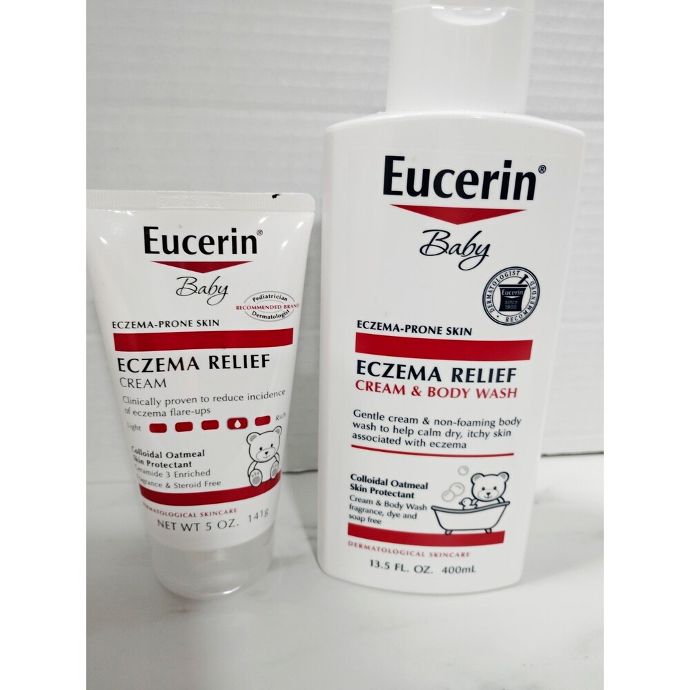 Eucerin Baby Eczema Relief Set: Cream 5 oz & Cream + Body Wash 13.5 fl oz